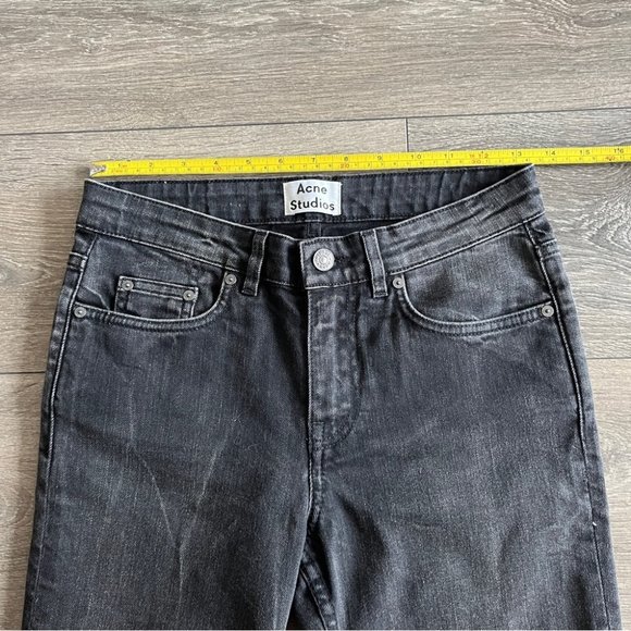 Acne Studios Row Black Crease Cropped Jeans - Picture 7 of 10